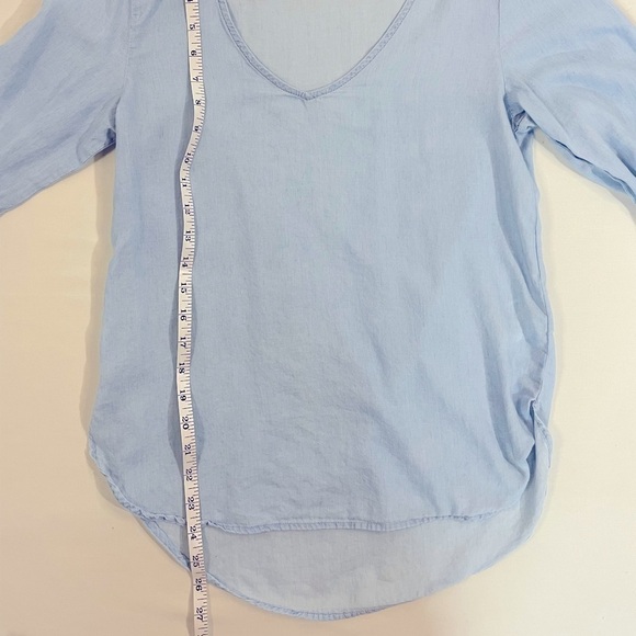 H&M Lightweight Chambray Blouse, Baby Blue,  Size 0 - Picture 5 of 10
